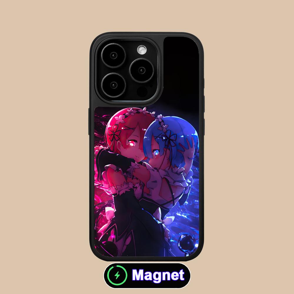 ReZero Rem Ram Matte Surface Magsafe Mobile Phone Case for iPhone 17 16 15 14 13 12 11 Air Pro Max Plus Colorful Cover