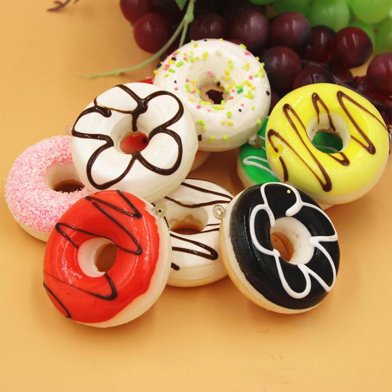 Colorful Simulation Donut Ornaments Fake Cake Model Fun Toys Soft Decoration Home Kitchen Creative