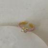 Sweet Butterfly Flower Purple Oil Drop Ring Female Niche Personality High Sense Simple Versatile Fashion Ring Ring