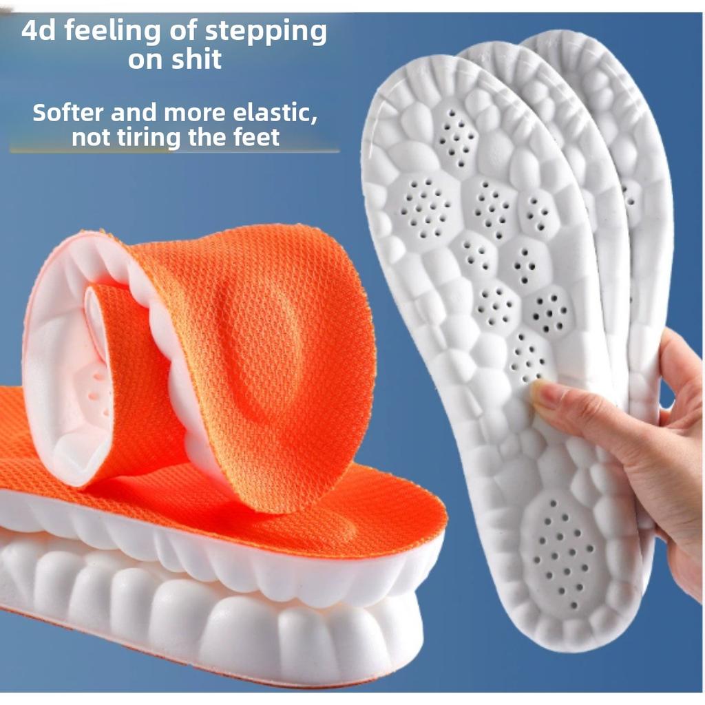 4D Sporteinlegesohle Superweiche Schuhsohlenpolster für Füße Stoßdämpfung Sneaker Schuhsohle Fußgewölbestütze Orthopädische Einlagen