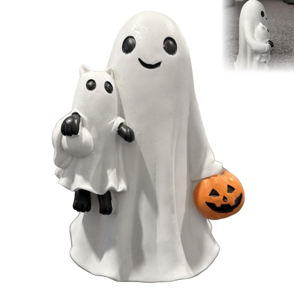 Halloween Geist Haustier Ornament Harz Deko für Zuhause Party Feiertag Gruselige Figur Lustige Armaturenbrett Deko Autoinnenraumzubehör