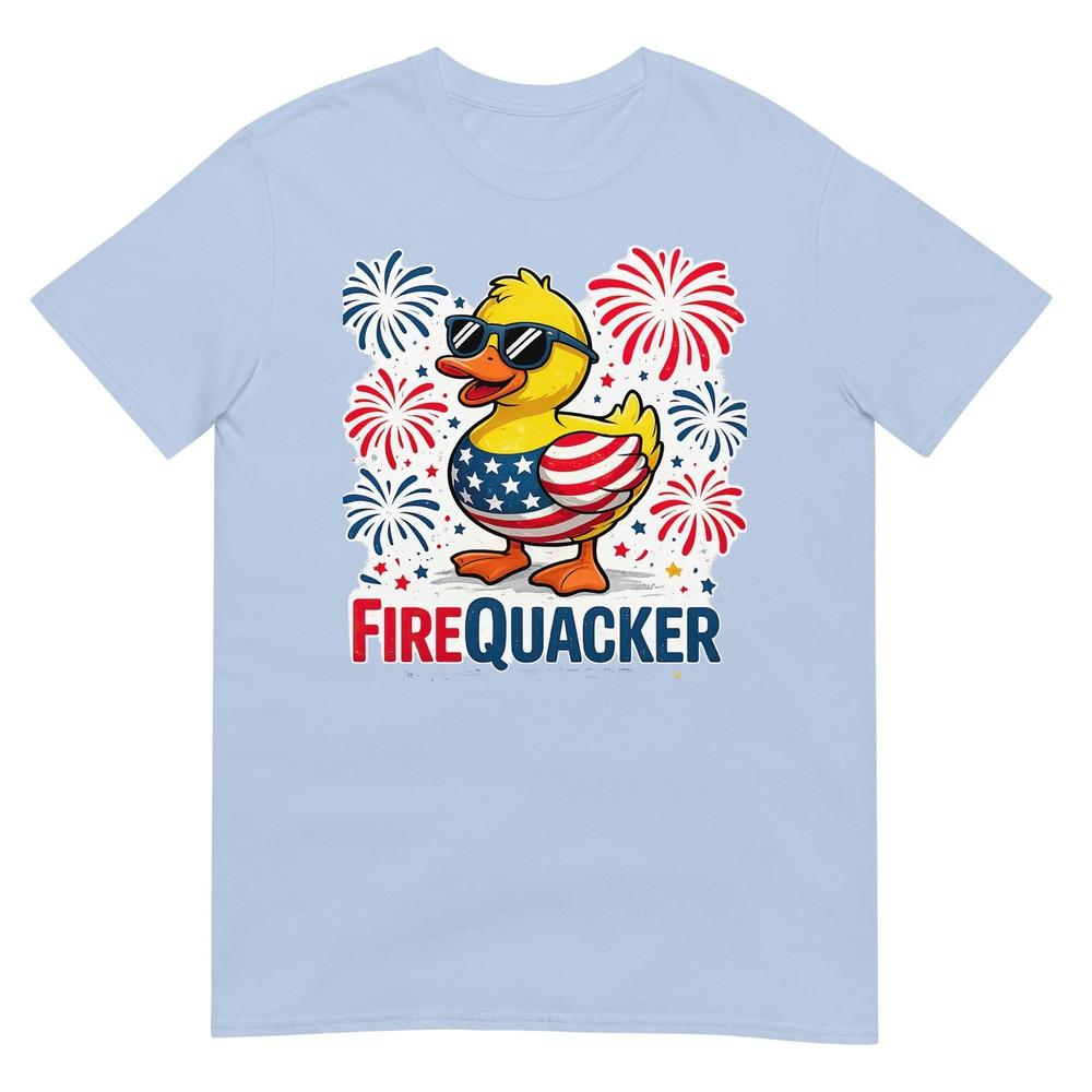 Firequacker Duck Funny 4th Of July Patriotic American Flag Tshirt S