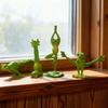 Set von 4 Kreativen Harz Yoga Frösche Figuren Dekorationen 4 Verschiedene Yoga-Haltungen Frösche Skulptur Statue Sammlerfiguren