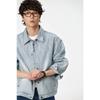 E Retro Simple Loose Tooling Jacket Wash Striped Denim Jacket for Men and Women W