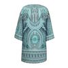 V-Ausschnitt 3/4 Ärmel Shift Design Urlaubs Kleid Ethnischer Stil Bohemia Retro Print Damen Kleid Damen Kleidung
