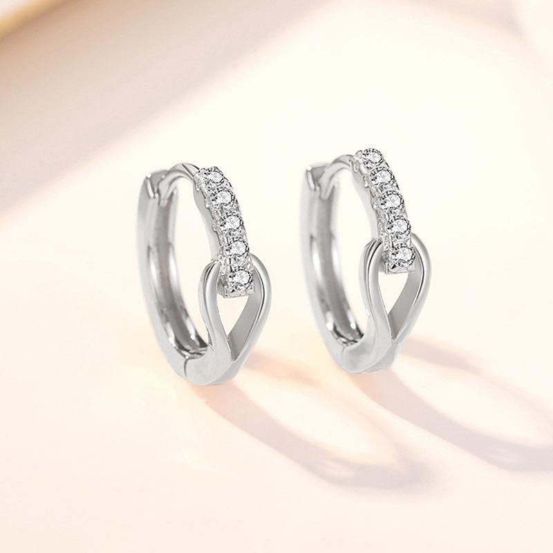 Изысканные женские серьги, серьги, элегантные серьги-кольца с микроинкрустацией цирконами