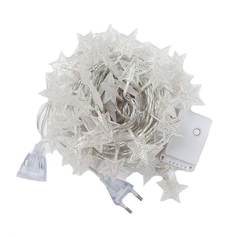 Solar/220V Plug-in Version Operated Star String Lights LED Fairy Lights Christmas Garland for Terrace Home Party Wedding Decoration Lights