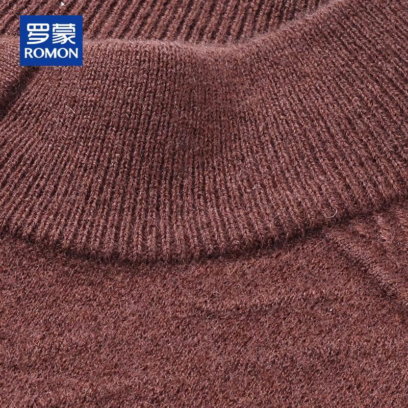 ROMON Men's 100% Pure Wool Thickened Half-Zip Sweater