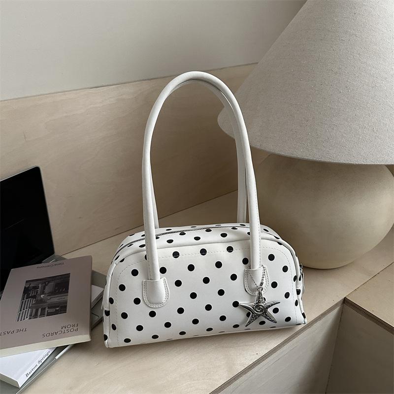 Women Polka Dot Large Capacity Single Shoulder Underarm Daily Commute Handbag