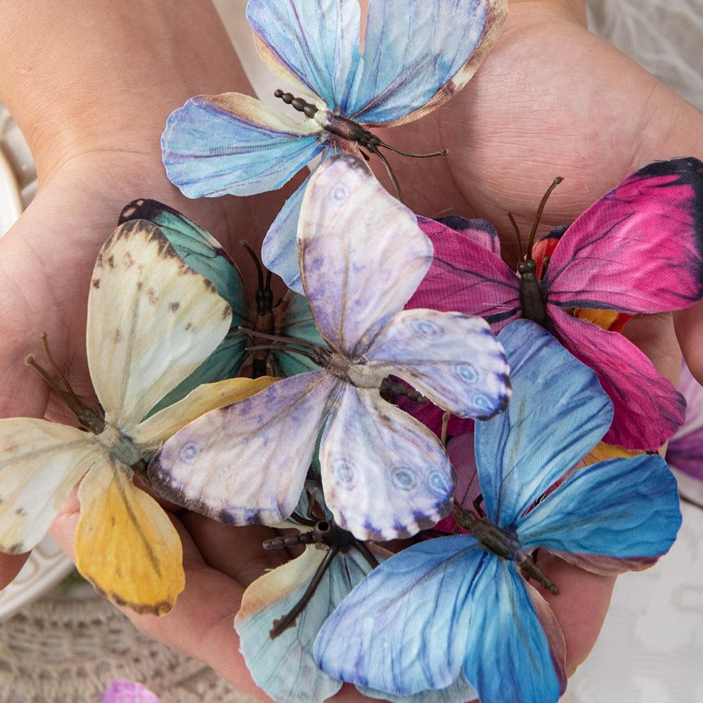 10/20PCS Artificial Fake Fluorescent Butterfly Home Room Decora Festival Wreaths Wedding Bridal Diy Accessories Headwear Brooch