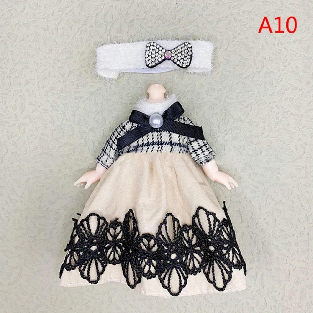 Sweet Skirt 16cm Doll Clothes Suit Plush Patch Cute Clothes Set  Doll Accessory
