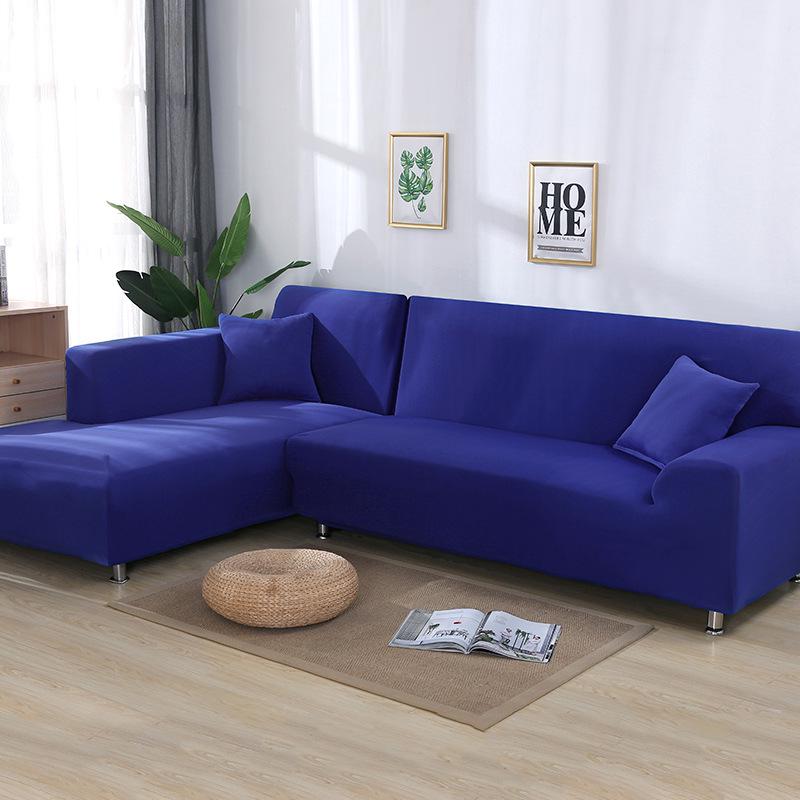 L-Shaped Elastic Sofa Cover - Universal Full Coverage for Chaise Lounge & Leather Sofas, All-Season Use
