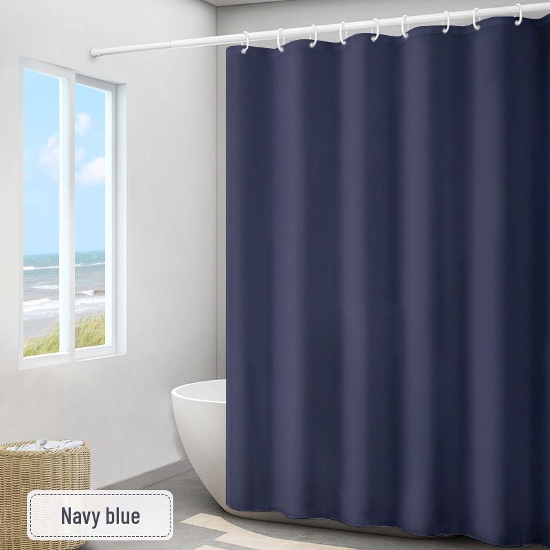 Thickened Solid Color Waterproof and Mildew-proof Polyester Shower Curtain