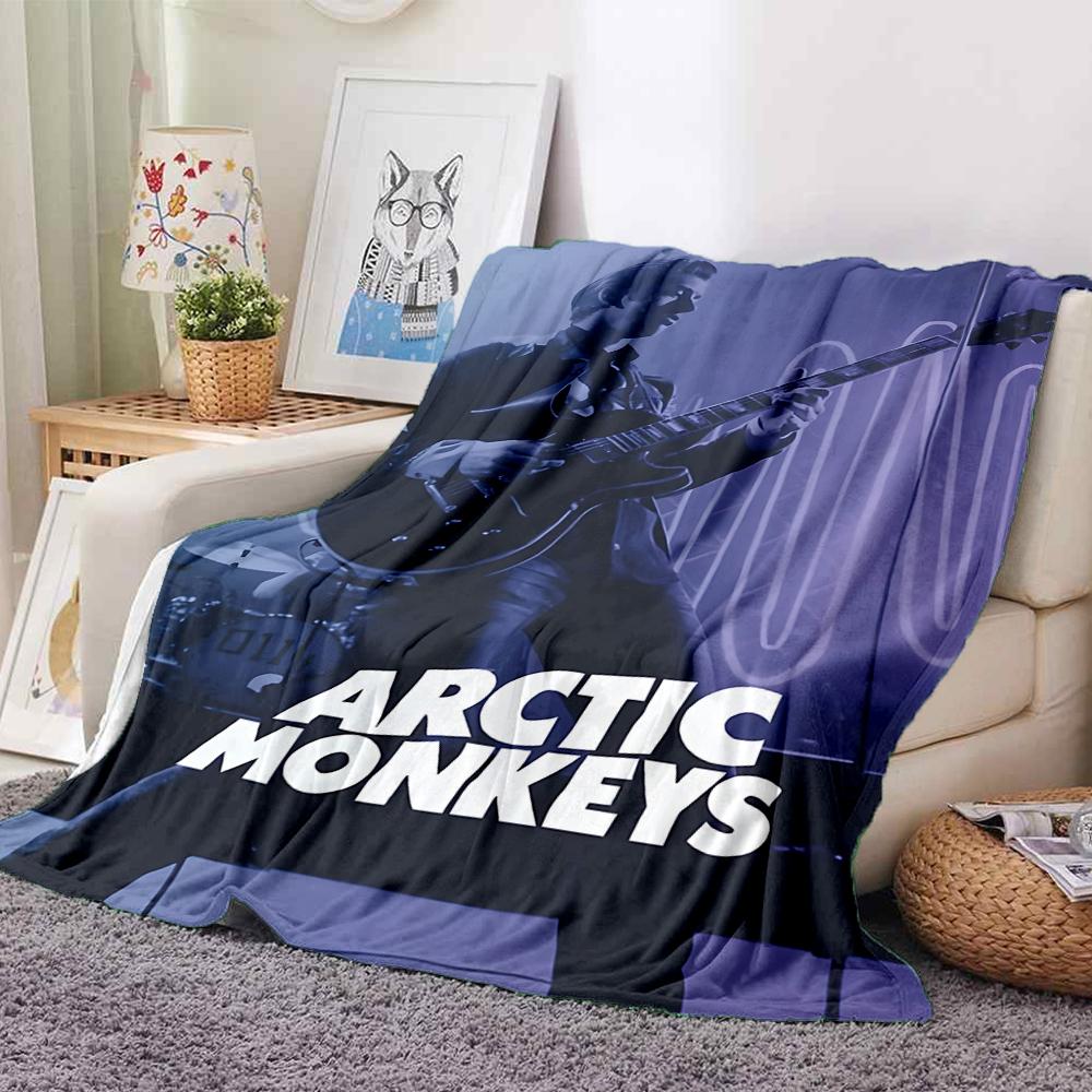 1Pc Arctic Monkeys Live Performance Flannel Blanket, Soft And Comfortable, Casual Warm, Camping Travel, Christmas, Halloween Xmas Gift. G1288