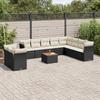 VidaXL Garden Lounge Set 11 Pcs with Cushions Black Wicker 3223718