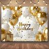 Gold Glitter Blue Birthday Party Background Balloon Star Stand Banner Poster Background  Theme Party Decoration Supplies Gi
