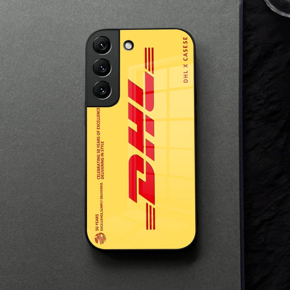 Simple Dhl Express Label Phone Case Glass For Samsung Galaxy S21 S25 S22 S20 S24 S23 Ultra Fe Plus A16 A34 A54 A24 Coque