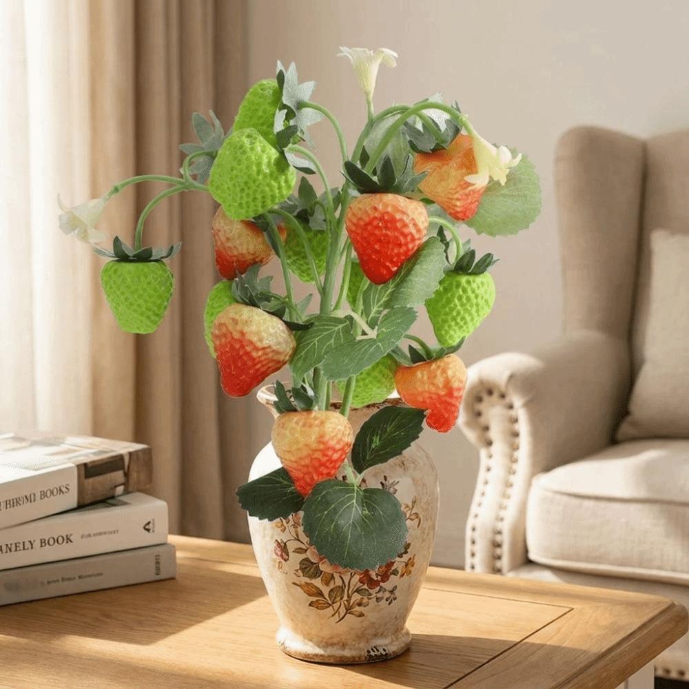 Realistic Artificial Lemon Branches Foam Fake Strawberry DIY String Pepper String  Vase Decoration