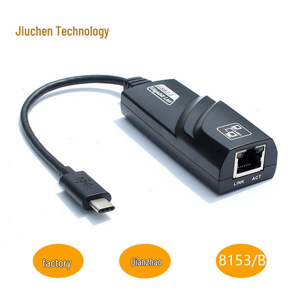 100M Gigabit USB-zu-Ethernet-Adapter, USB zu RJ45, Treiberlos, m. Typ-C-Anschluss
