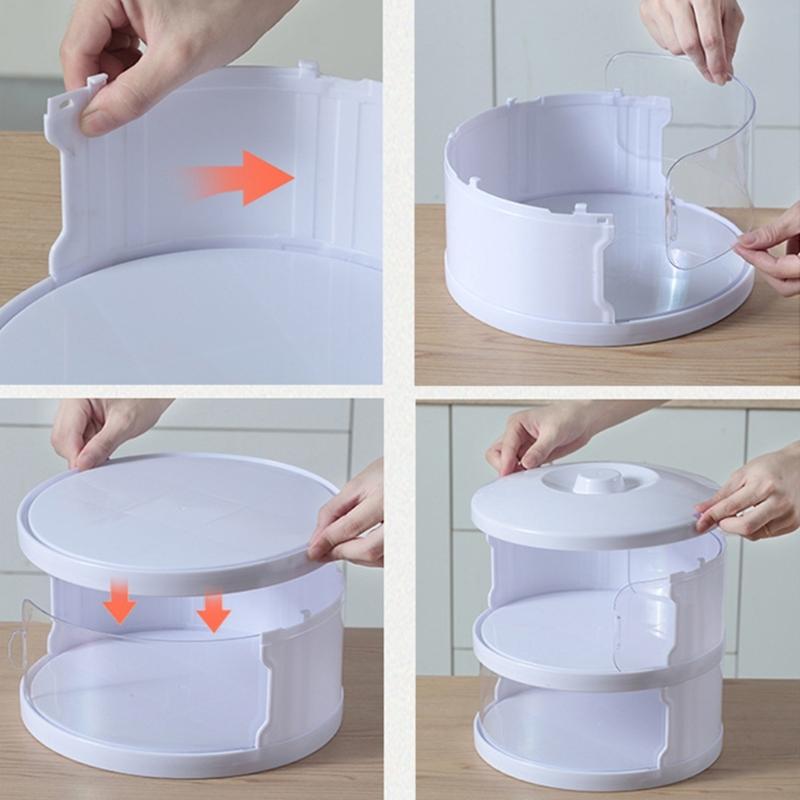 Food Insulation Covers 3/4/5 Layer Transparent Stackable Dustproof Leftovers Food Storage Container Kitchen Organization