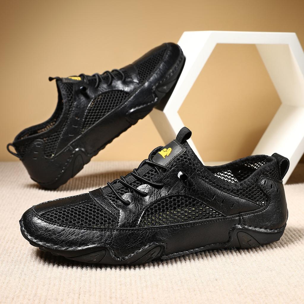 Piele piele de vacă pantofi sport casual noi pentru bărbați mărime mare cusut pantofi din plasă respirabilă pantofi pentru bărbați caracatiță