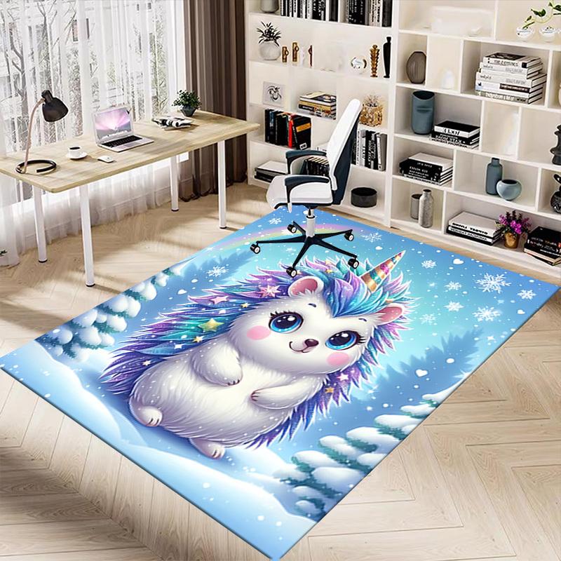 1PC Unicorn Hedgehog Extra Large Non Slip Floor Carpet, Office, Family, Bedroom, Studio Large Area Rug Indoor Rugs