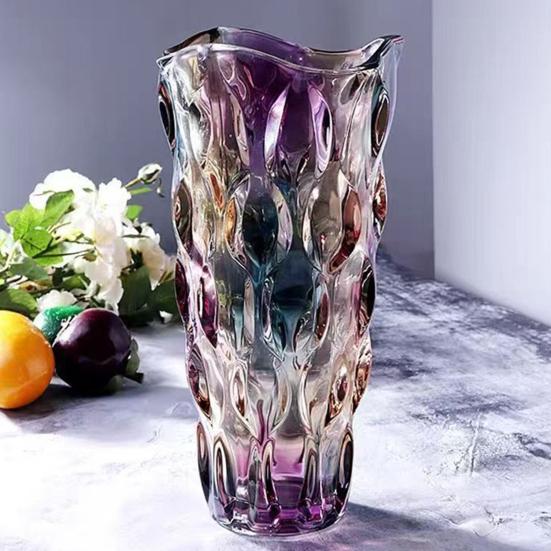 Glass Vases for Flowers Colorful Faux Crystal Decorative Vase for Floral Arrangements Wedding Table Centerpiece Housewarming Gifts