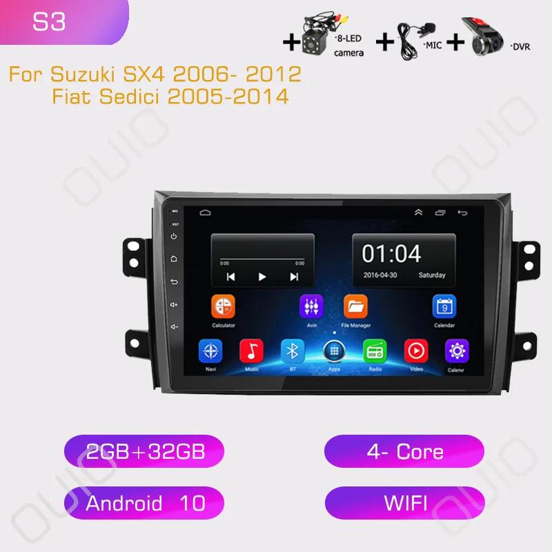 2din Android 10 Car Radio Multimedia Player Carplay Auto GPS Navigation For Suzuki SX4 2006-2013 for Fiat Sedici 2005-2014
