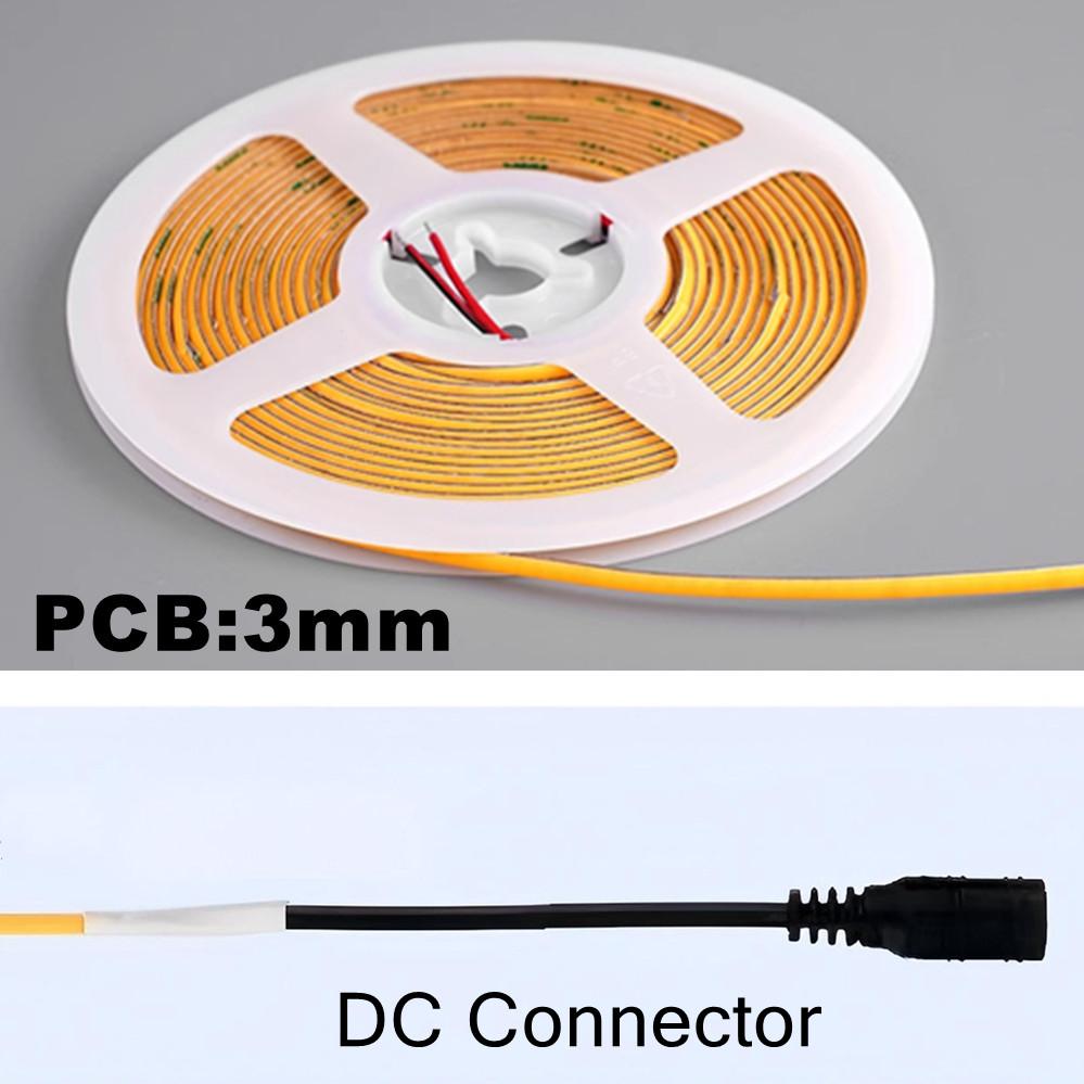 3MM Ultra-dünnes COB LED-Streifen 5V Bunt Dimmbar 3000K 4000K 6000K Hohe Dichte Flexibles Licht 400 LEDs für DIY Heimdeko Lampe