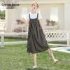 Women's Summer Short-Sleeve T-Shirt & Suspender Skirt Set