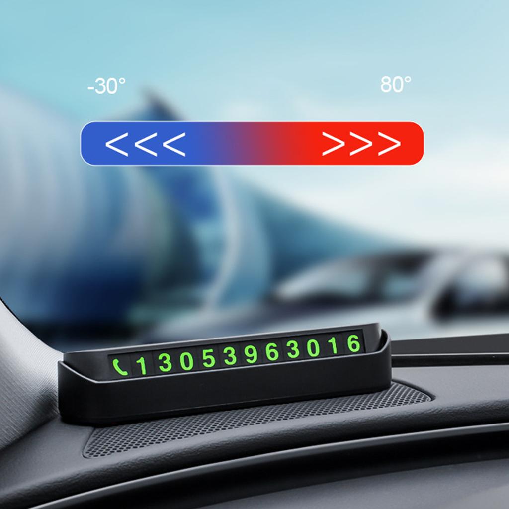 Glowing ABS Car Parking Number Plate with Phone Number for Temporary Parking Contact and Car Interior Decoration