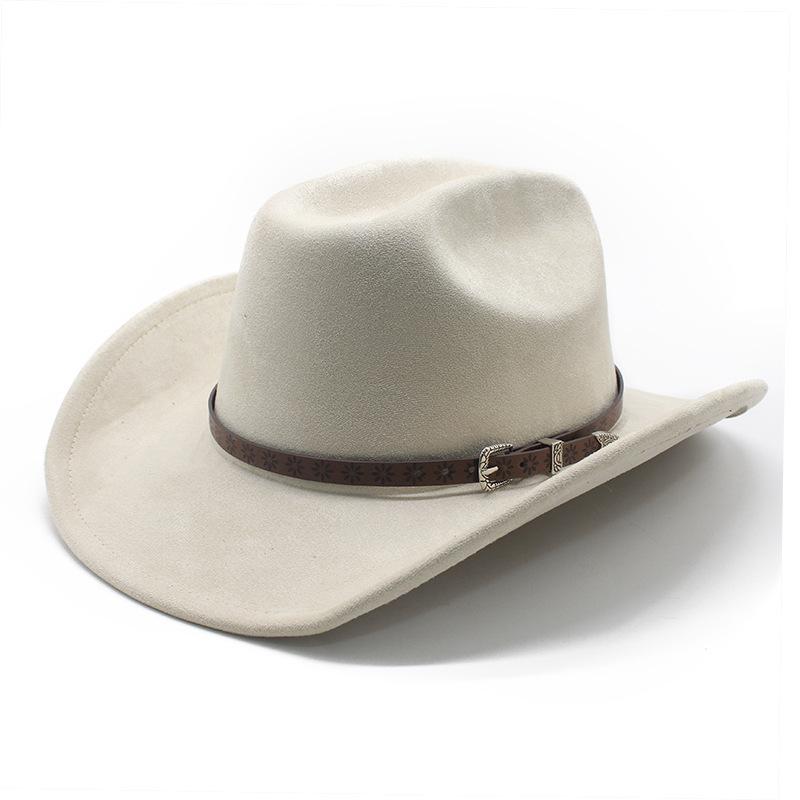 Top Hat Tibetan Top Hat Western Cowboy Hat Sun Hat Men S Ladies Suede Hat Knight Hat M（56-58cm）