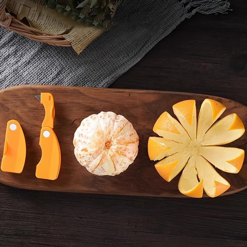 [Orange Peeler | Plastic] 4pcs Orange Peeler | Plastic, Folding Handle | Fruit, Vegetable, Kitchen Tool