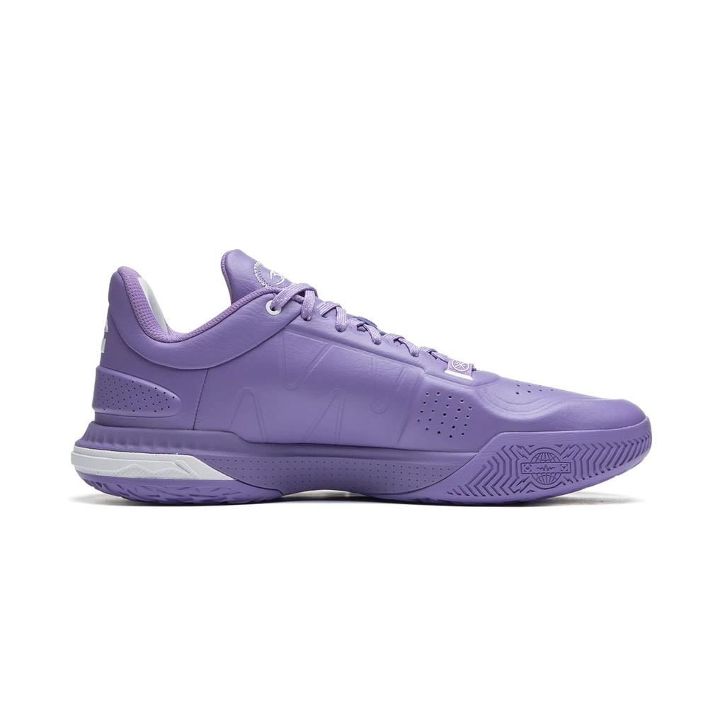 Li Ning Wade Lightning Miami Night Pohodlné Odolné Protiskluzové Nízké Basketbalové Boty Pánské tenisky Fialové ABPU039-5