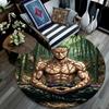 Runder Teppich mit Zoro-Muster, Teppich für Wohnzimmer, Schlafzimmer, Spielzimmer, Rutschfeste Bodenmatte, Feiertagsgeschenke und Geburtstagsgeschenke.