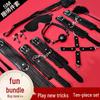 Flirty Bondage Set: Leather Handcuffs, Whip, Collar & Nipple Clamps 