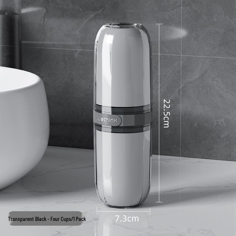 Convenient Travel Toothbrush & Mouthwash Cup Set with Storage - Essential for Easy Toiletry Organization