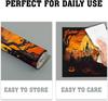 Halloween Witch Placemats Set of 6 18x12 Inch Bat Castle Pumpkin Linen Place Mats Wipeable Holiday Table Mat