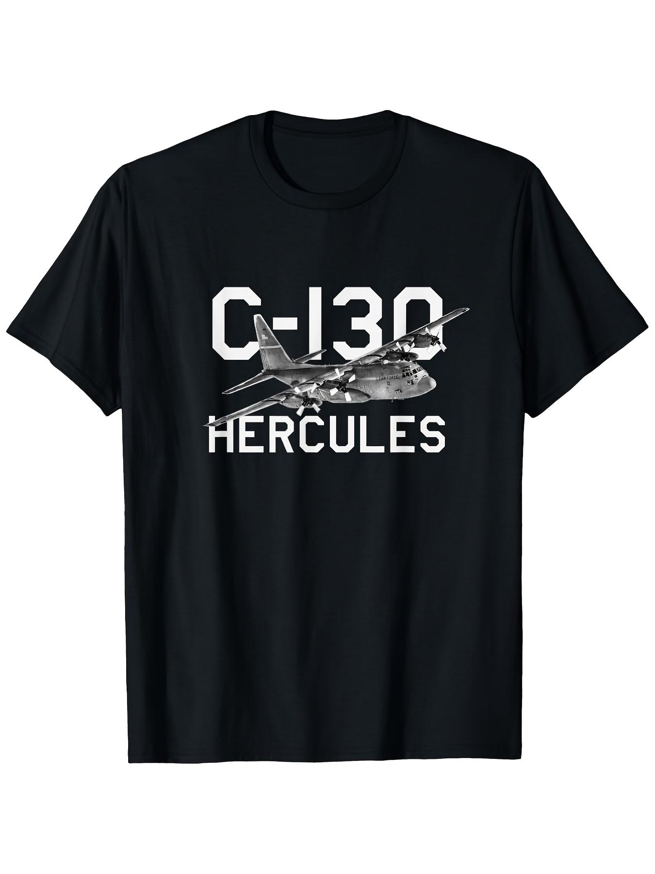 C130 Hercules Military Aircraft Graphic 100 cotton summer short sleeve casual Oneck Unisexs printed Tshirt S
