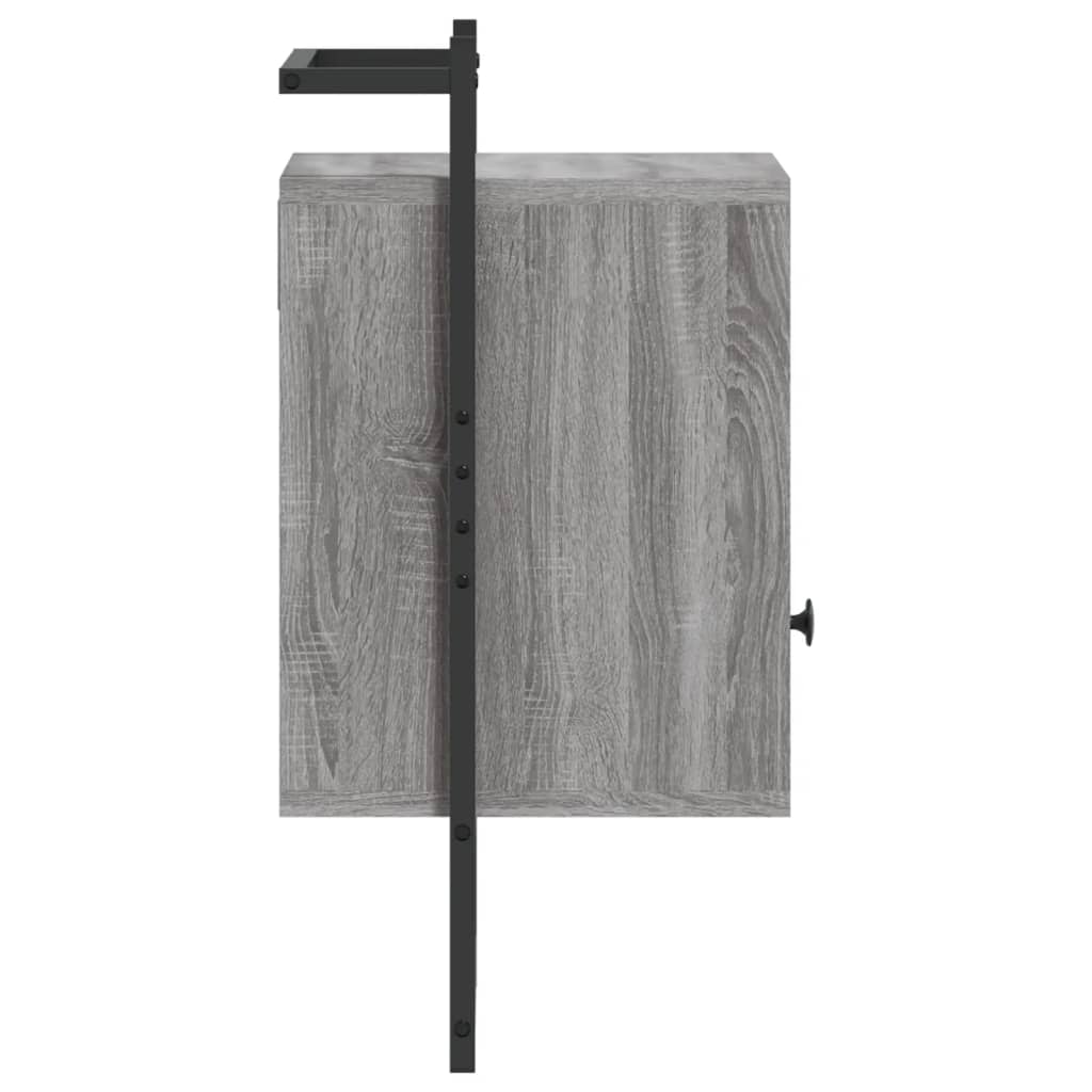 Wall Mounted Nightstand Grey Sonoma 40 x 30 x 61 cm Particleboard
