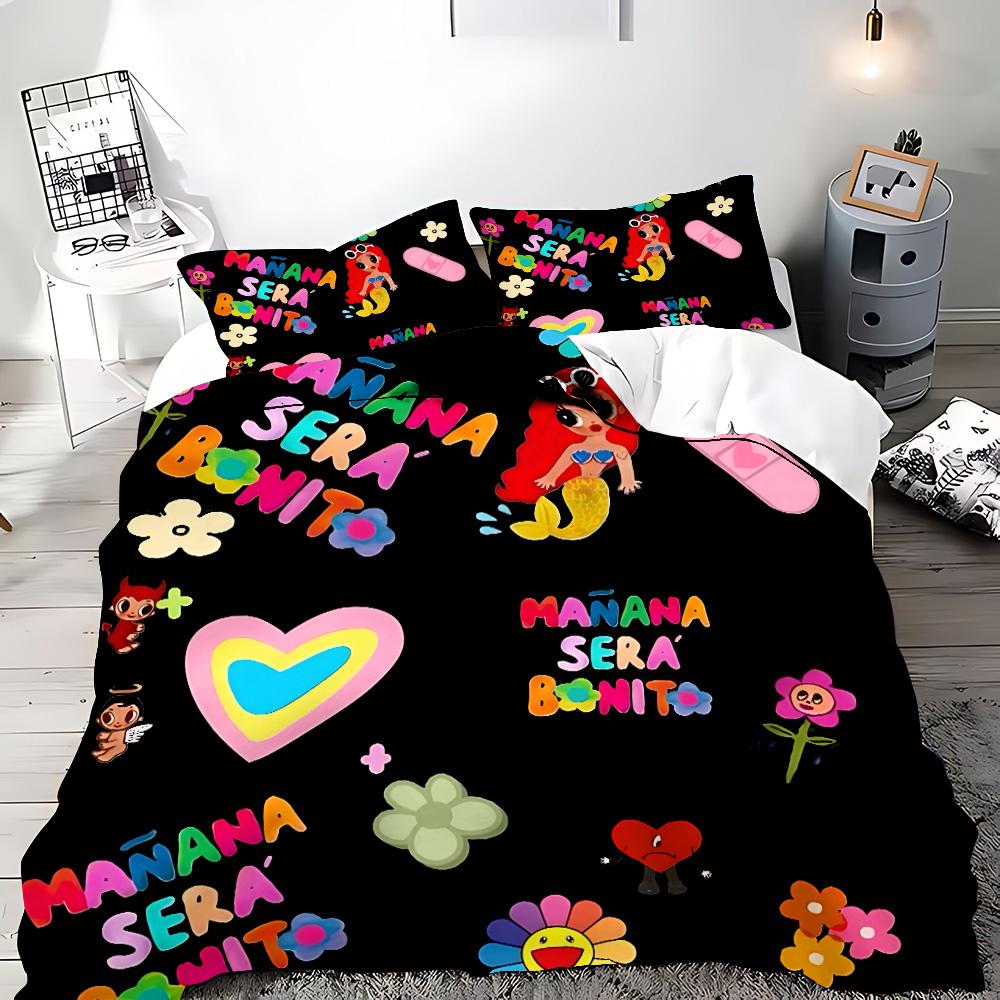 Mode Manana Sera Bonito Karol G Bettwäsche-Set mit Bettbezug und Kissenbezügen für Erwachsene und Kinder Jungen und Mädchen Schlafzimmerdekoration Geschenke
