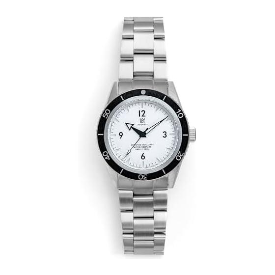 [HYAKUICHI 101] MODEL.19 Hyakuichi 20 ATM Water Resistant Diver s Watch Mechanical Non-Date Watch White