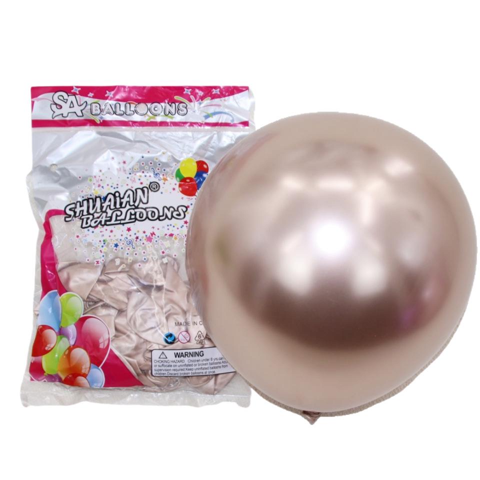 Shuai An Metallic Chrome Balloons: Gold, Silver, Blue, Green, Purple - 5", 10", 18", 36" Round Latex Party Decorations