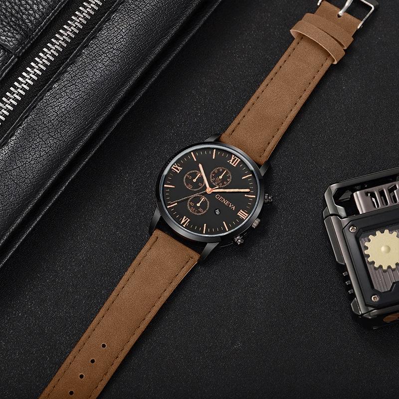 Business Casual Watch Men S Quartz Hand Single Calendar Trend Fashion Watch Men S Quartz Watch коричневый