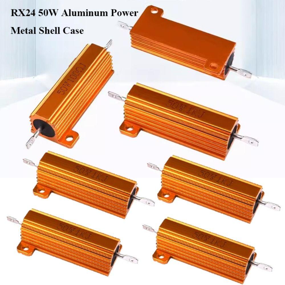 

Алюминиевый резистор Power RX24 50 Вт, золотой резистор с проволочной обмоткой, металлический корпус, резистор 50 Вт