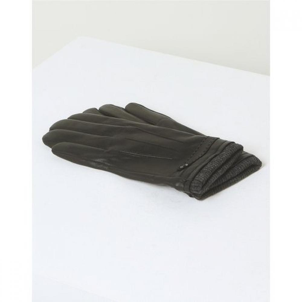 DakS Men S Leather Knit Cuff gloveS Black Dcgv5f177bk