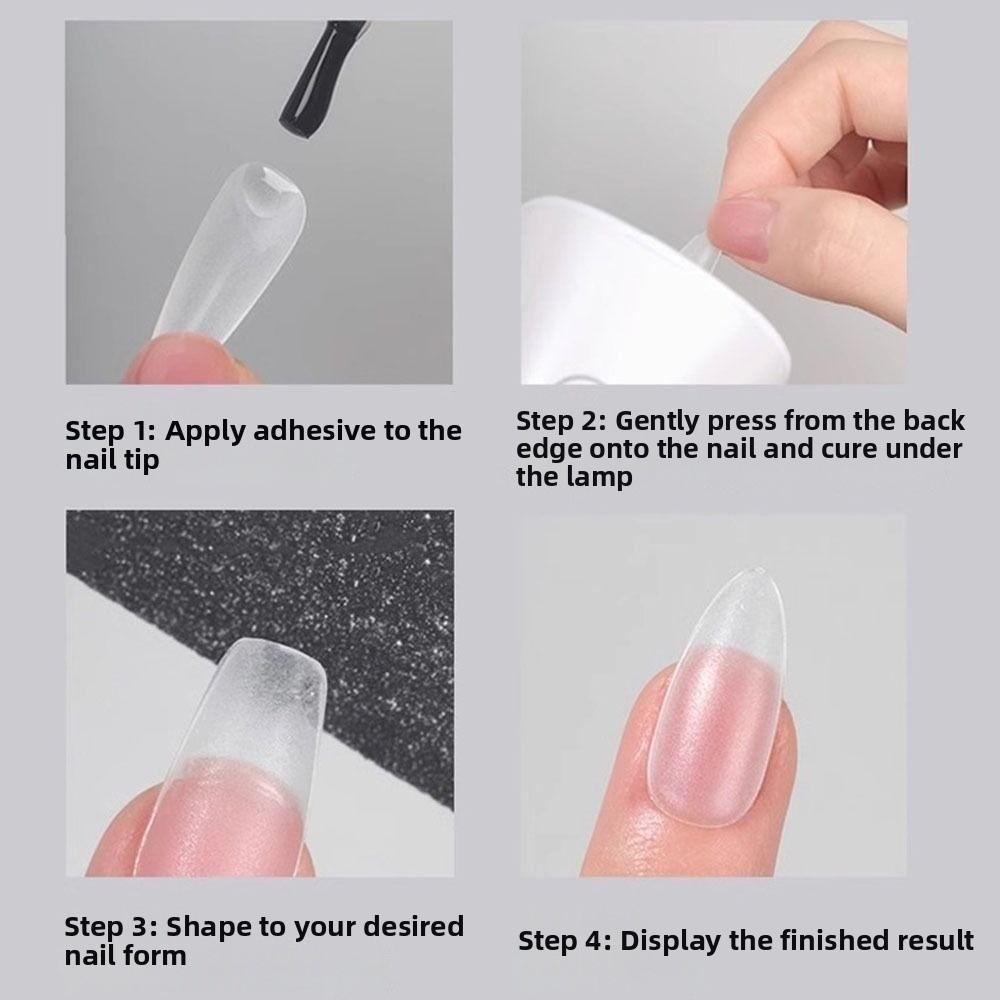 Gifts Ultra Short Matte Nail Tips Waterdrop Almond Shape Thin Seamless False Nails No Trace Artificial Nails