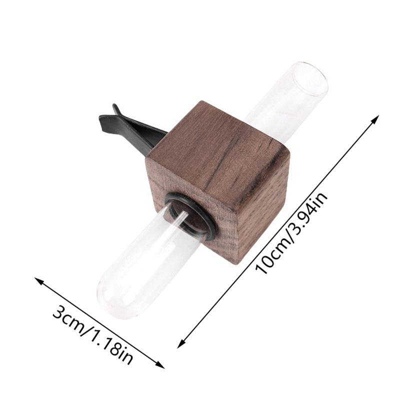 2/6Pcs Stable Mini Car Flower Vase Clip Elegant Adjustable Car Vent Flower Vase Walnut And Plastic Creative Car Vent Decor