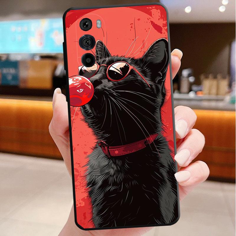 

Phone Case For Motorola Edge 50 40 Pro 60 50 40 30 Ultra Neo Fusion Moto G Play G Stylus G Power G Black Cats Moto Edge 50 Neo