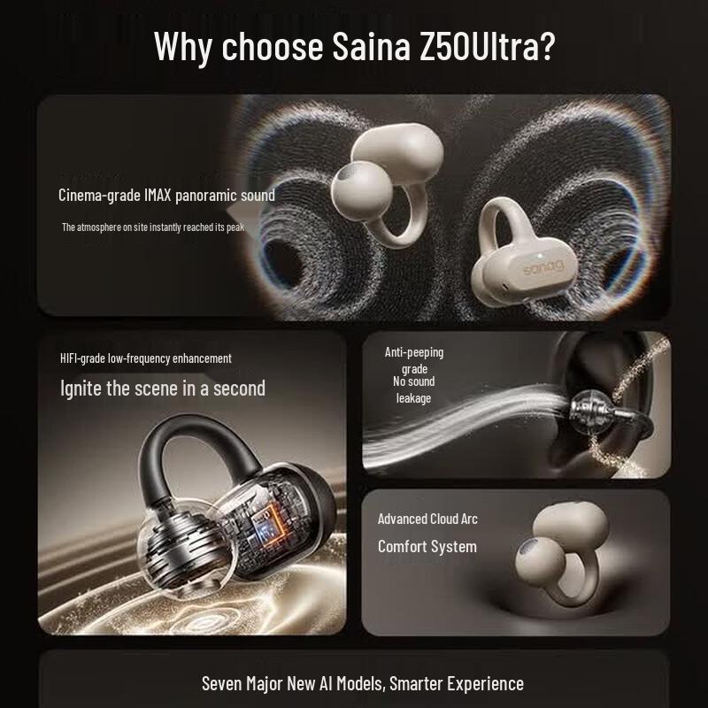 Sena Z50 Ultra Open-Ear Bone Conduction Sports Bluetooth Ear Clip Headphones